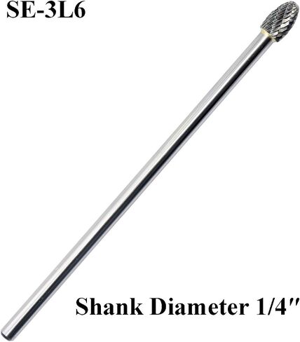 SE-5L6 Tungsten Carbide Burr Lengthened Rotary File Oval Egg Shape Double Cut with 1/4''Shank for Die Grinder Drill Bit in Saudi Arabia