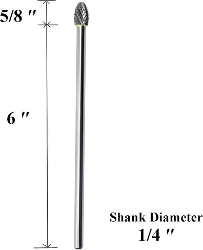 SE-5L6 Tungsten Carbide Burr Lengthened Rotary File Oval Egg Shape Double Cut with 1/4''Shank for Die Grinder Drill Bit in Saudi Arabia