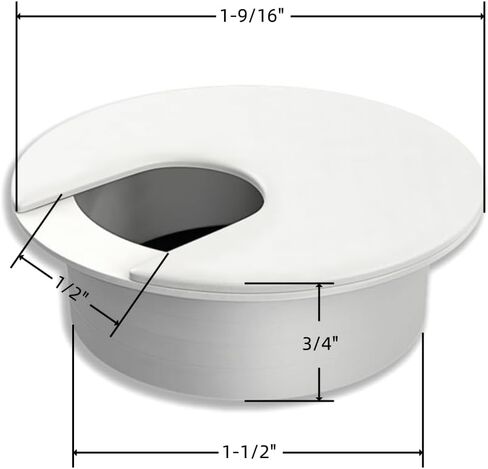 2 حزمة من حلقات سلك المكتب الأسود مقاس 1-1/2 بوصة، غطاء فتحة كابل سلك 38 مم، منظم سلك إدخال فتحة سلك المكتب للكمبيوتر والمكتب والمنزل in Kuwait