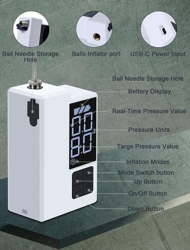 Electric Ball Pump, Portable Sports Air Pump Inflation and Deflation, Ball Pump for Sports Balls, Basketball Pump with Needle, Automatic Ball Pump for Soccer, Basketball, Volleyball, Rugby Ball in Saudi Arabia