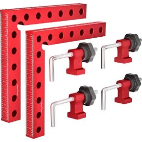 Corner Clamps for Woodworking, WenCrew 90 Degree Clamps Woodworking Tools 4 Pack 5.5"x 5.5"Aluminum L Type Positioning Clamping Squares Carpenter Tool for Boxes, Cabinets, Drawers