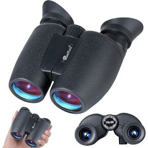 15x30 Compact Binoculars for Adults High Power with Phone Adapter and Tripod, Waterproof HD Binoculars Telescope with Low Light Night Vision for Hunting Bird Watching Travel Football Games