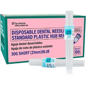 100P Disposable Premium Dental Plastic Hub Needles in Perforated Box (27G Long), Length 30mm