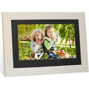 7-inch Digital Picture Frame, Wall Mountable Electronic Photo Frame, HD Display with Remote Control, Video and Music Support, Slideshow, Built-in Clock & Calendar for Seniors Non-WiFi (Walnut)