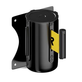 Kaiyomi Crowd Control 16 Foot Mount Retractable Belt Barrier, Black Steel Case, Yellow"Caution-Do not Enter" Belt