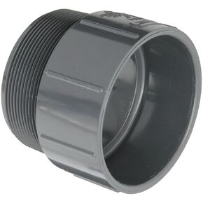 Spears 436-G Series PVC Pipe Fitting, Adapter, Schedule 40, Gray, 2" NPT Male x 2" Socket