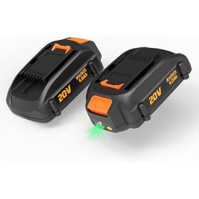 2 Pack 3.5Ah Replacement Battery for Worx 20v Battery WA3578 WA3575 WA3520 WA3525 + Portable WA3732 Charger for Worx Battery 20v