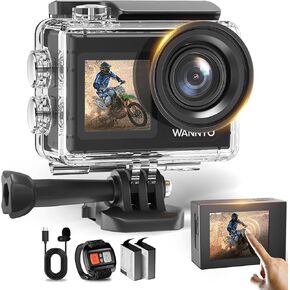 Action Camera 5K 24MP Motion 5 Pro, WiFi EIS 170° Wide Angle Dual Screen 40M Waterproof Underwater Camera for Snorkeling, with External Microphone, Remote Control (Motion 5 Pro)