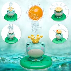 Baby Bath Toy for Kids, Electric Frog Bath Toy with Shower Head & 4 Spray Water Sprinklers Bathtub Toys for Toddlers1-3, Swimming Pool Game Water Play Set Gift for Bathtub Shower Beach