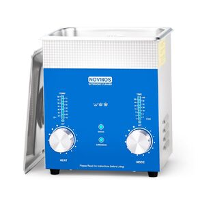 Ultrasonic Cleaning Machine with Encoded Timer and Heater for Tool Watch Glasses Retainer Parts Cleaning(2L,0.53Gal)