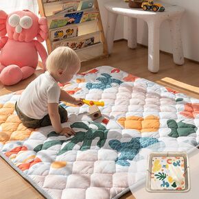 Sinhaklóho 50" x50" Foldable Thicker Foam Baby Play Mat for Playpens & Floors - Soft, Non-Slip & Odor-Free Crawling Mat for Infants & Toddlers, Machine Washable, Ocean Wonders Design