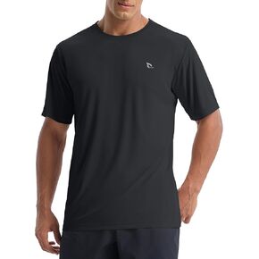 قمصان BALEAF الرجالية للحماية من أشعة الشمس بعامل حماية من أشعة الشمس 50+، تي شيرتات بأكمام قصيرة من الأشعة فوق البنفسجية وعامل حماية من الشمس (SPF) سريعة الجفاف وخفيفة الوزن للمشي لمسافات طويلة رياضية in Kuwait