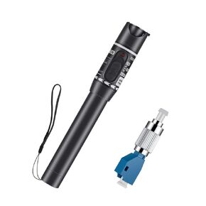 Moocci Fiber Visual Fault Locator - VFL Fiber Optic Cable Tester Meter Kit with FC Male to LC Female Adapter - Fiber Optic Tools Source Tester Detector for LC/FC/SC/ST, Network Cable Test
