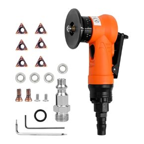 JOJOCY 2-in-1 Mini Chamfering Machine, Chamfering & Round Cornor Mini Air Chamfer Tool Portable Arc Corner 45 Degree Handheld Pneumatic Beveling Trimming Deburring Machine on Metal (6*(C+R))