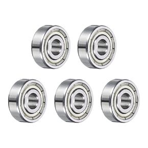 uxcell 5pcs 604ZZ Deep Groove Ball Bearings 4 x 12 x 4mm High Carbon Steel Double Shield Bearings for Electric Motor, Home Appliances, Garden Machinery, Silver Tone