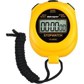 Stopwatch Timer with Countdown, ON/Off Simple Operation No Clock No Date, Digital Stop Watch for Sports, Yellow