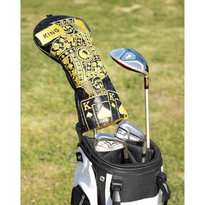 Big Teeth Golf Poker King Golf Golf Club Covers, Driver 460cc Golf Head Cover, Driver Headcover for Men, Golf Club Covers for Men, King Emborideried Driver Cover