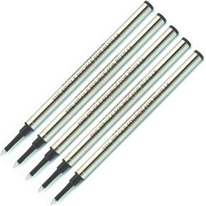 Pen Savings Combo Pack, Monteverde Slim Rollerball Pen Refills Compatible with Sheaffer Capped Pens, 5 Pack, W23, Medium Point (Black)