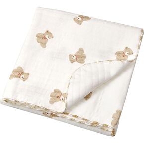 Cotton Baby Blanket Warm Toddler Quilt Lightweight Baby Bedding for Girls and Boys (Rabbit, 85x85CM)