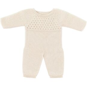 Miniland Clothes for Dolls 15 3/4'' Knitted Pajama White Color - ECO, Made in Spain, Quality, Role Play, Educational