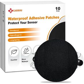 Carbou Freestyle Libre 2/3 Sensor Covers,20PCS Freestyle Adhesive Patches Waterproof CGM Cover for Libre,Enlite,Guardian –No Glue in The Center,Long Fixation for Your Sensor