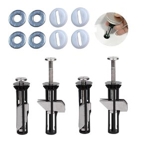 MUU Universal Toilet Seat Bolt kit,Screws,Quick Release,Easy to Install- Toilet Seat Replacement Parts Kit,Toilet Cover Maintenance Accessories,Fixing Accessories (Circle Screws)