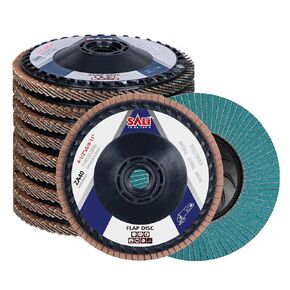 Sali 10 Pack Zirconia Flap Disc 60 Grit 4.5" x 5/8-11 Sanding Disc Bevel Type #27 Premium and Industrial Grade Angle Grinder Grinding Wheel Finishing for Stainless Steel, Sheet Metal
