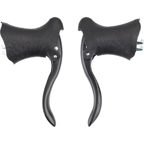 Road Bike Brake Lever One Pair of Bicycle Brake Levers with Aluminium Alloy Lever and PU Leather Cover, Black