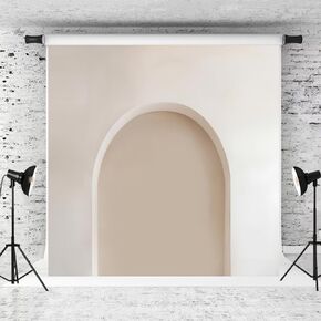 Kate Arch Wall Backdrop White Art Background Neutral Tones Archway Photo Background Studio Props,10x6.5ft