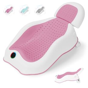 Baby Bath Support,Ideal for Babies Less Than 6 Months Old,with Thermometer-Adjustable Slope Newborn Bathtub, Baby tubs for Baby tubs for Newborn Essentials Must Haves (Mint Green)