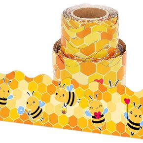 Lucleag 36 Feet Tropical Bulletin Board Border Roll, Tropical Leaves Flowers Bulletin Board Border Trim for Back to School Summer Party Classroom Office Bulletin Board Decorations