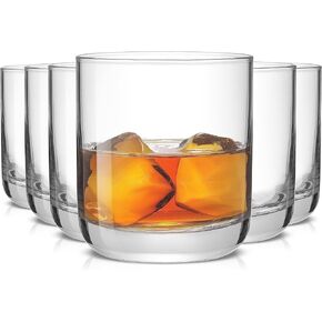 نظارات JoyJolt Faye 13oz Highball، 6 قطع من الزجاج الطويل. أكواب شرب كريستالية خالية من الرصاص. أكواب مياه، وأكواب موهيتو زجاجية، وأواني زجاجية لبار توم كولينز، ومجموعة أكواب كوكتيل للمشروبات المختلطة