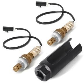 Oxygen Sensor with Socket O2 Sensor Upstream Downstream 2PCS Fit for F150 F250 F350 E150 E250 E350 Ranger Expedition Explorer Escape Mazda Tribute Lincoln Mercury Nissan Replace# 15717, 15716, 15664