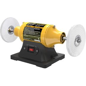 Dual Speed Bench Buffer Polisher 8-Inch Polishing Machine 1725/3450 rpm with 2 pcs-Fiber Wheels for Buffing Metal, Jewelry, Wood, Jade, and Plastic Parts
