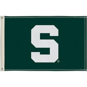 Michigan State Spartans College Sports Printed Flag - NCAA Licensed - Nylon - 2' x 3' School Banner (Green, White)