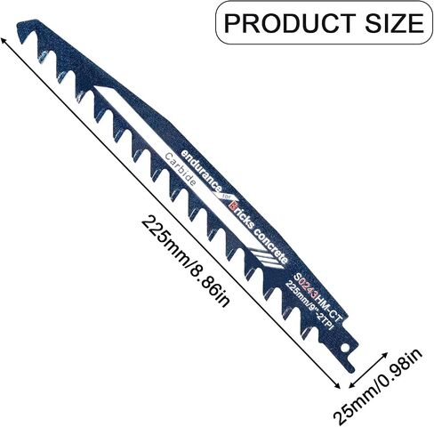 Masonry Reciprocating Saw Blades, High Strength Hard Alloy Saw Blades Cut Aerated Concrete, Fiber Cement, Brick and More with Hard Alloy Precision(S2243) in Saudi Arabia