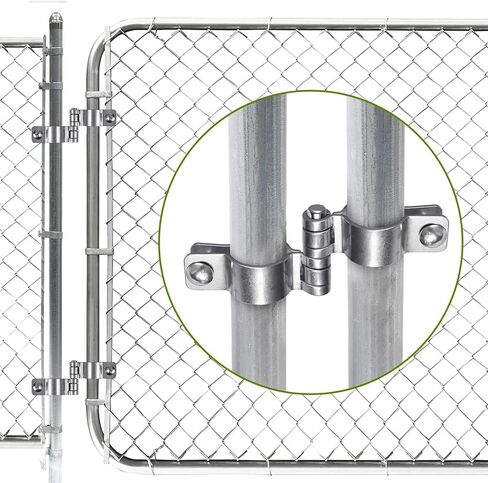 304 Stainless Steel Thick Gate Hinges, Heavy Duty Chain Link Fence Parts, 2Pack Chain Link Fence Gate Frame Hinge for 1-3/8'' Outer Diameter Post/Pipe, Female Gate Hinge with 5/8'' in Kuwait