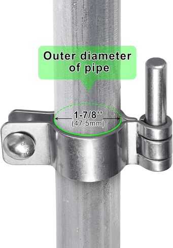 304 Stainless Steel Thick Gate Hinges, Heavy Duty Chain Link Fence Parts, 2Pack Chain Link Fence Gate Frame Hinge for 1-3/8'' Outer Diameter Post/Pipe, Female Gate Hinge with 5/8'' in Kuwait