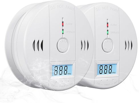 Carbon Monoxide Detectors Battery Powered, Carbon Monoxide Alarm with LED Digital Display, CO Alarm with Human Alarm Sounds and Test Button for Home Kitchen Restaurant Hotel Office(3 Pack) in Kuwait