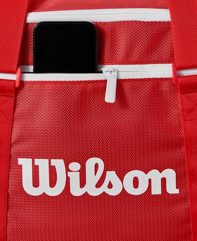 WILSON 2025 Super Tour Red Tennis Racket Bags - Red/White in Saudi Arabia