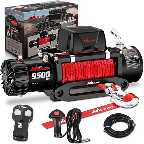 Nilight 12000lbs Electric Winch 12V Waterproof IP68 for Trailer Jeep ATV UTV Truck SUV Towing Portable Winches with Synthetic Rope 3-IN-1 Smart Remote in Kuwait
