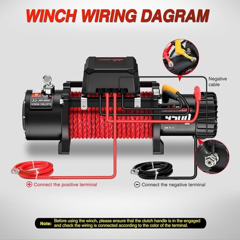 Nilight 12000lbs Electric Winch 12V Waterproof IP68 for Trailer Jeep ATV UTV Truck SUV Towing Portable Winches with Synthetic Rope 3-IN-1 Smart Remote in Kuwait