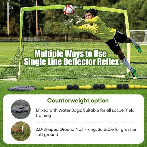 13FT Pro Goalkeeper Trainer أحادي الخط منحرف منعكس، معدات تدريب حارس مرمى كرة القدم منحرف، تدريب منعكس وخفة الحركة in Kuwait