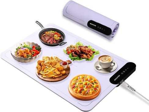 Electric Food Warming Mat with 9 Temperature Settings, Quick Heating Pad, Auto-Off Timer, Portable Silicone Food Warmer for Parties and Buffets in Saudi Arabia