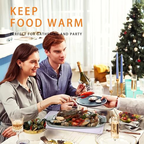 Electric Food Warming Mat with 9 Temperature Settings, Quick Heating Pad, Auto-Off Timer, Portable Silicone Food Warmer for Parties and Buffets in Saudi Arabia