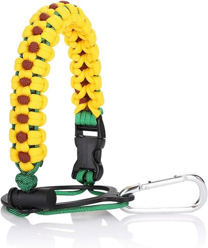 Accmor Paracord Water Bottle Handle for 12oz to 64oz Older Version Wide Mouth Hydro Flask, Bottles Accessories Paracord Strap Carrier Assembled with Safety Ring and Carabiner for Hiking in Saudi Arabia