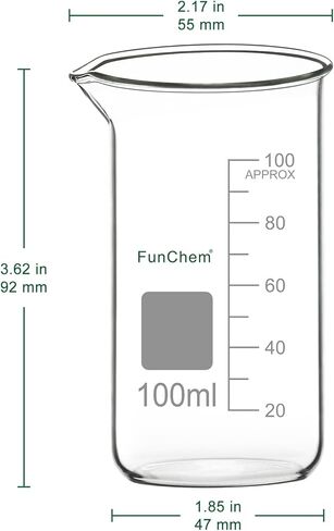 Glass Beaker, 1-Pack High Borosilicate Glass Graduated Tall Beaker with Pouring Spout Lab Beaker, 1000 ml in Kuwait