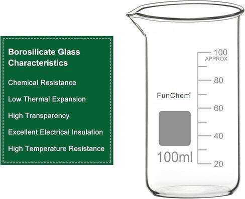 Glass Beaker, 1-Pack High Borosilicate Glass Graduated Tall Beaker with Pouring Spout Lab Beaker, 1000 ml in Kuwait
