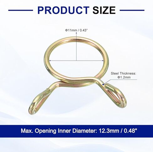 مشابك خرطوم خط الوقود من uxcell، 30 قطعة 4 مم معرف 4.8 مم بحد أقصى. ID 65Mn أنابيب المياه الفولاذية أنابيب الهواء الربيع خرطوم المشابك للدراجات النارية سكوتر ATV in Kuwait