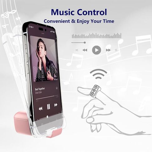 TikTok Scrolling Ring with Phone Stand, Bluetooth Page Turner for iPad/Kindle App/iPhone/Android, Remote Control for TikTok (Pink) in Saudi Arabia